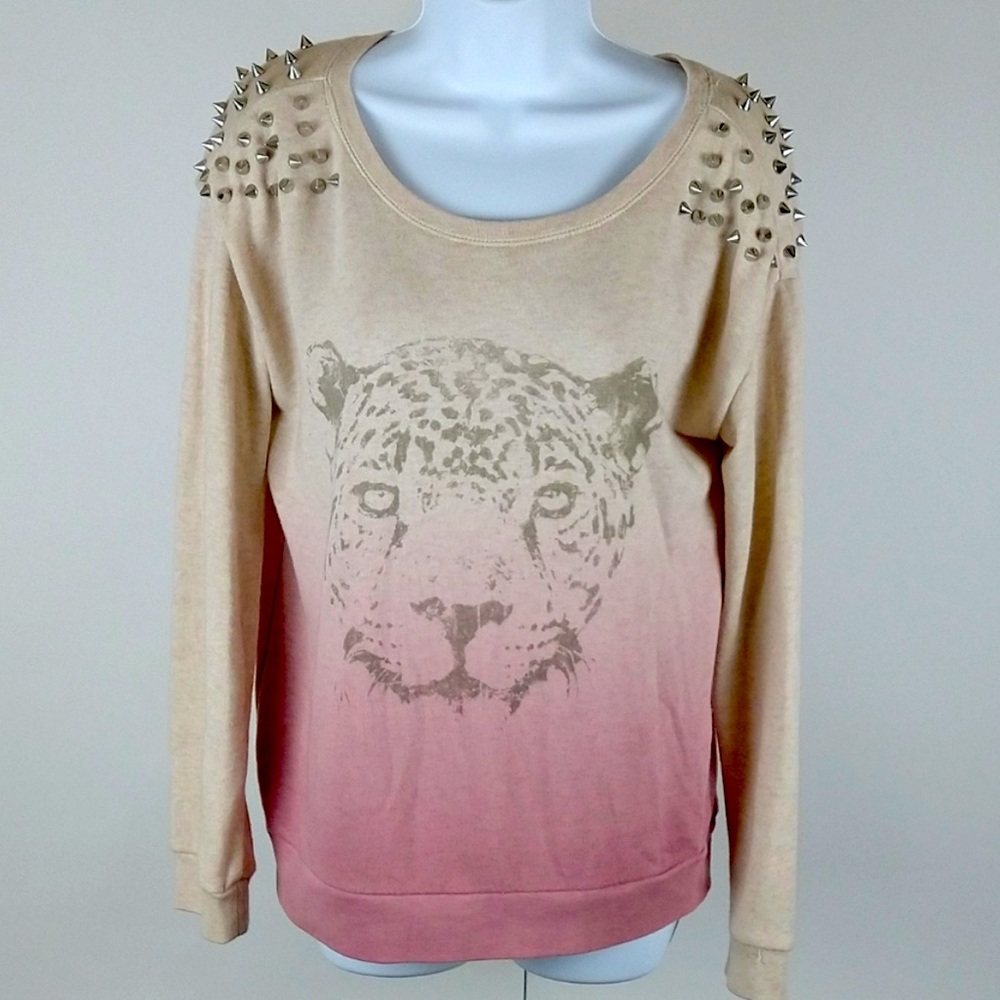 Word Of Mouth Spiked Tiger Ombre Shirt